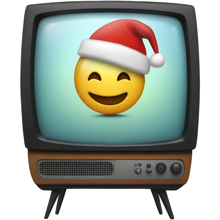Tv with old Christmas film on emoji