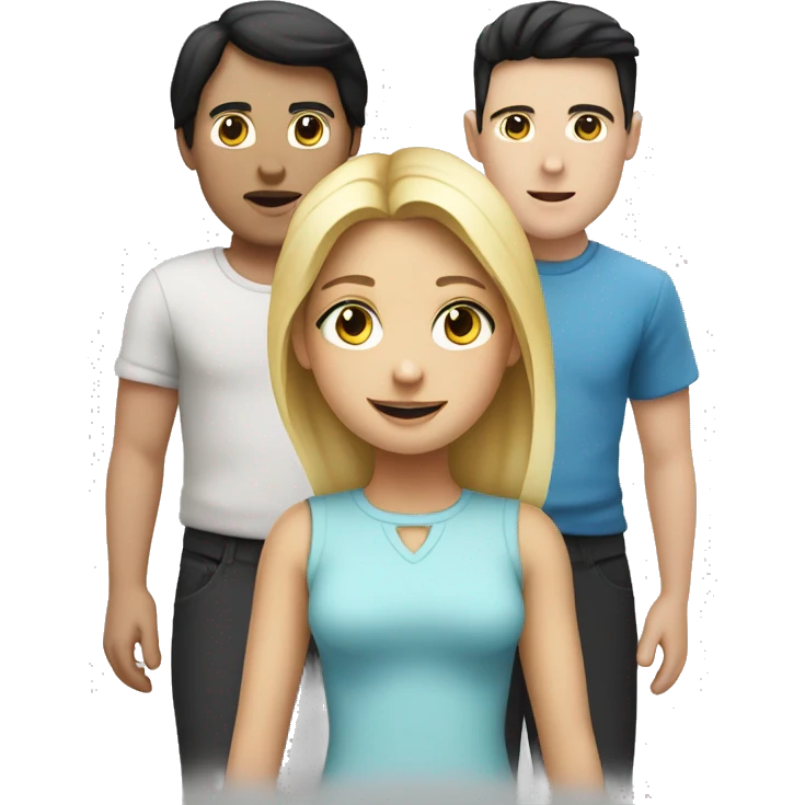 A familie whit a blonde Girl an a white boy whit black Hair and a Child  emoji