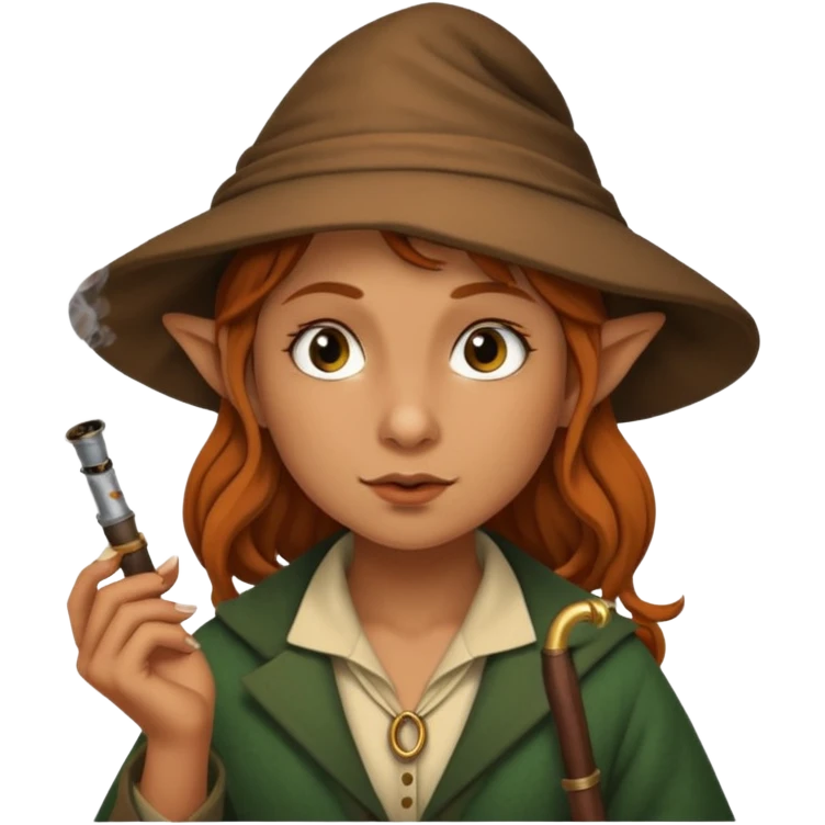 Female hobbit smoking emoji