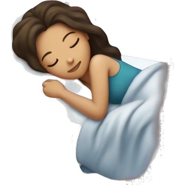 Brunette girl sleeping emoji