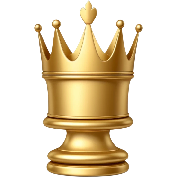 
chess queen piece object, elegant crown top, 3D cartoon, glossy material, soft shadow, mobile game icon style, centered, clean background, no text, no watermark
 emoji