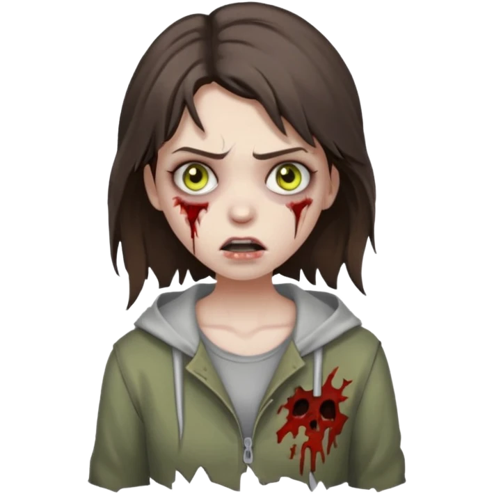girl zombie with brunette hair emoji