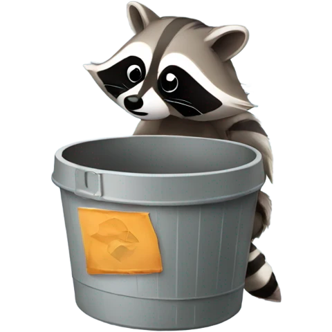 Raccoon eating a trash can emoji