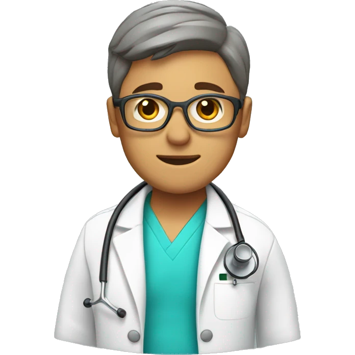 physiotherapist with lab coat and stethoscope emoji