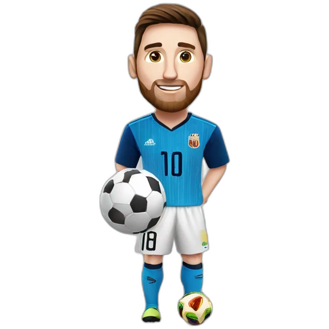 Messi with World cup football emoji