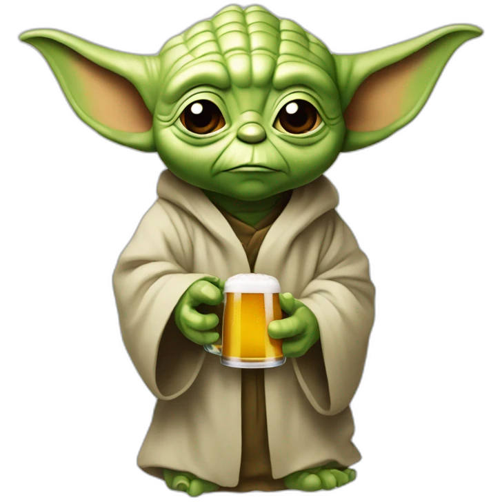 Yoda qui boit de la bière emoji