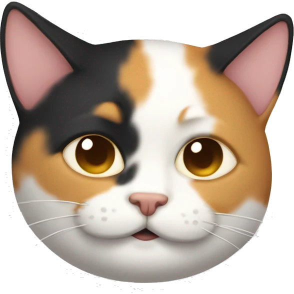 calico cat curled up sleeping emoji