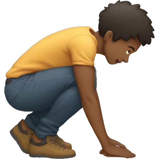 person crouching emoji