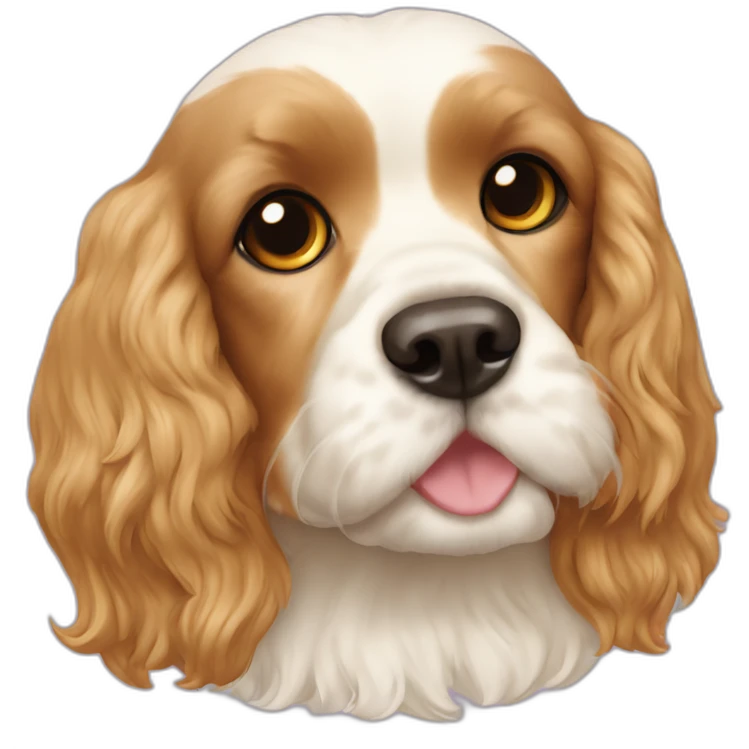 Cocker spaniel shitzu mix with a halo emoji