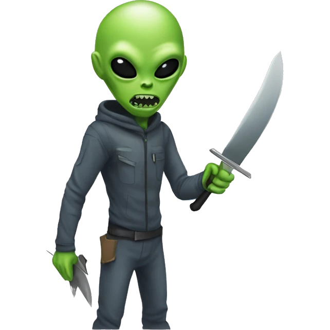 Alien with a knife  emoji
