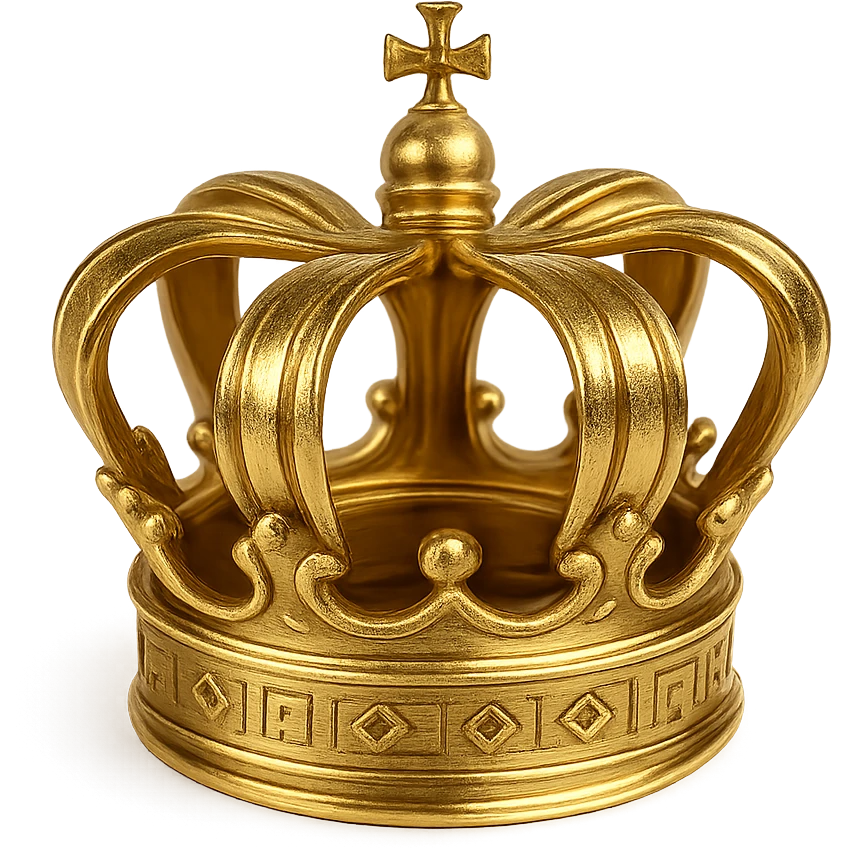 a golden royal crown, classic style, detailed emoji
