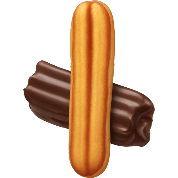 Churro with chocolate tip emoji