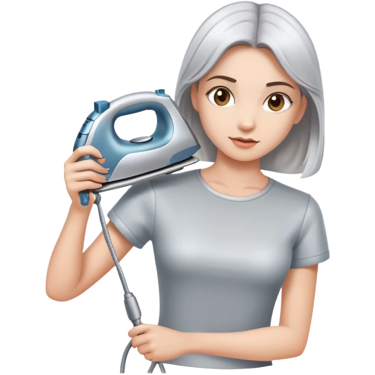 girl lifting a clothes iron emoji