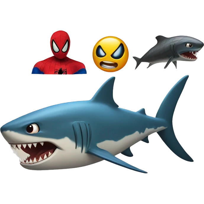 Tiburón con spiderman  emoji