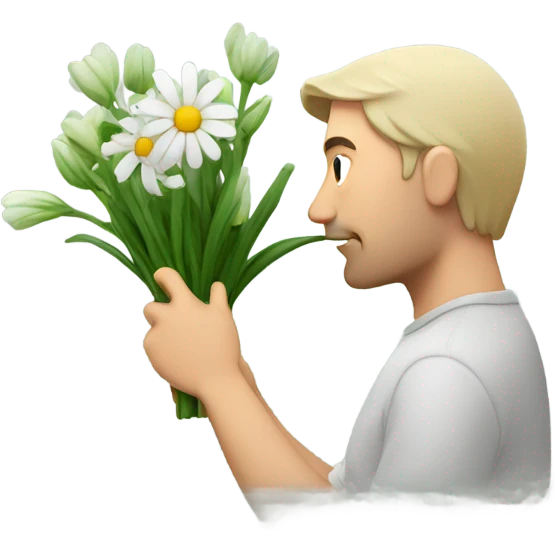 guy sniffing flowers  emoji