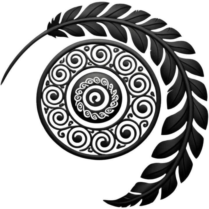 Feather Māori koru design at top emoji