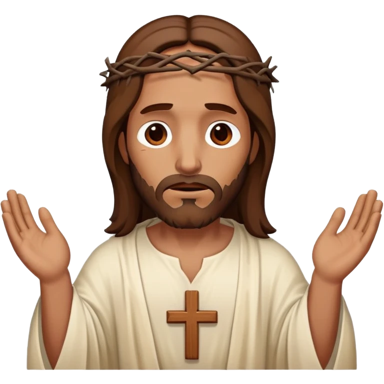Brown Jesus on cross emoji