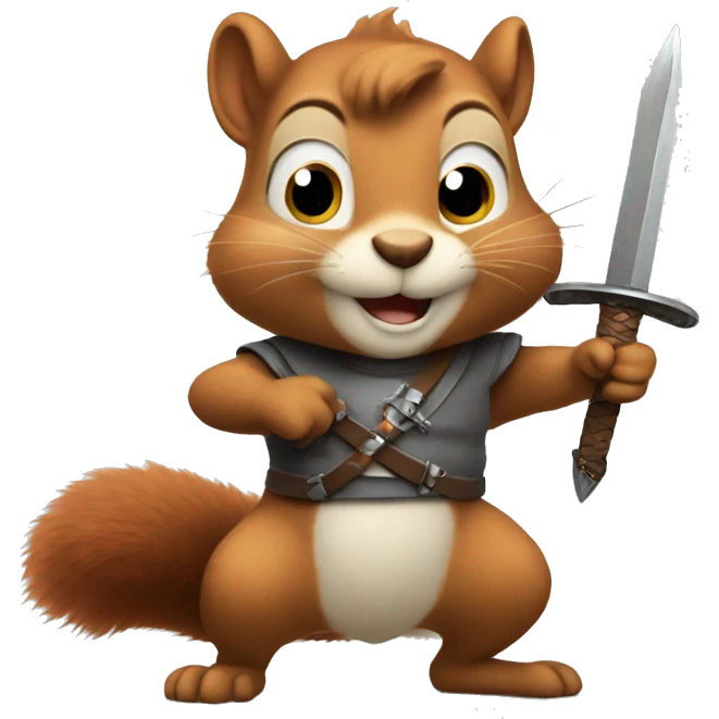 Squirrel holding sword emoji