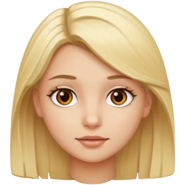 Blonde girl brown eyes emoji