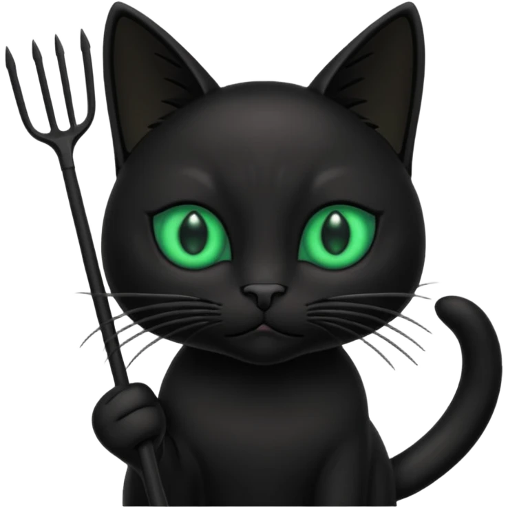 Black Cat with rake emoji