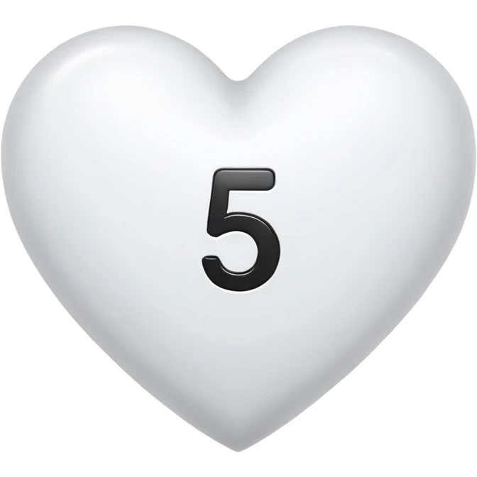 The number five in a white heart with black font…  like this ➎  emoji