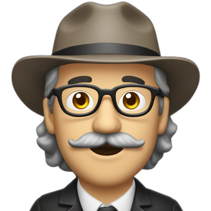 periodista gordo con gran bigote emoji