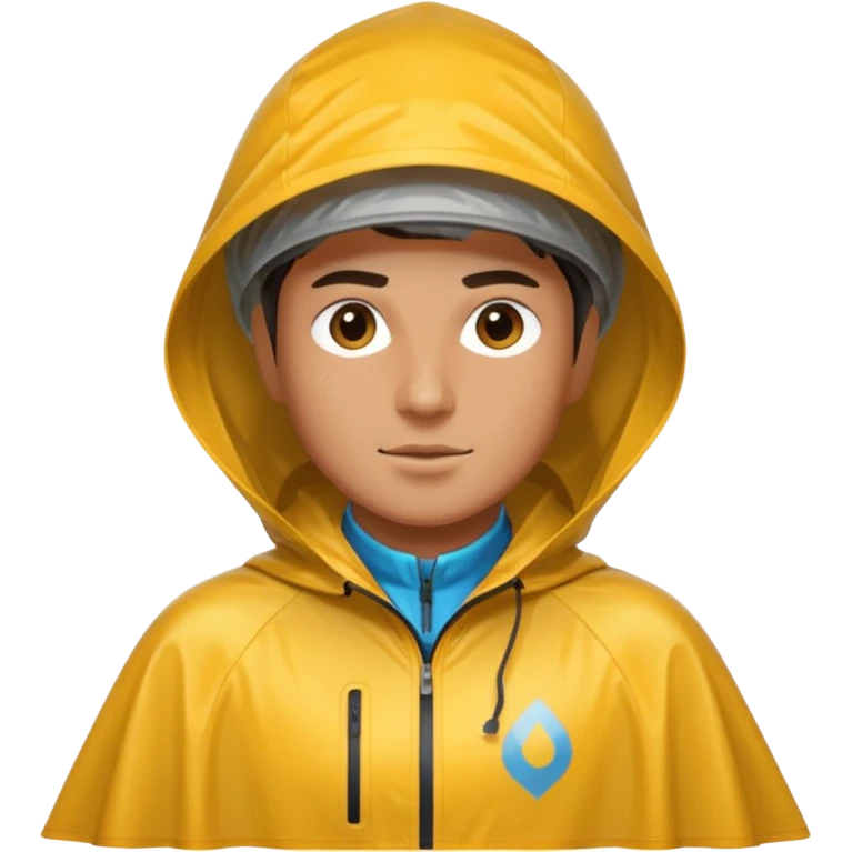 Cyclist with rain poncho emoji