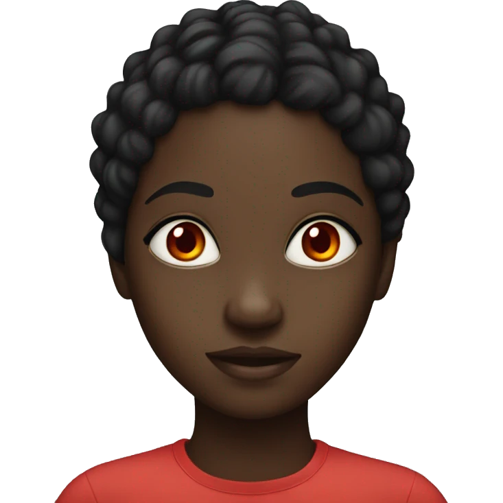 Black girl with red eyes emoji