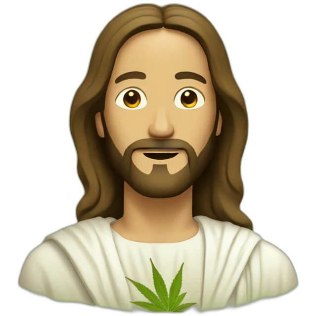 jesus promoting marijuana emoji