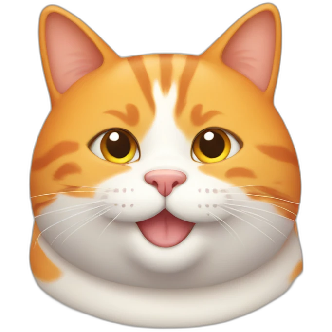 fat happy orange cat emoji
