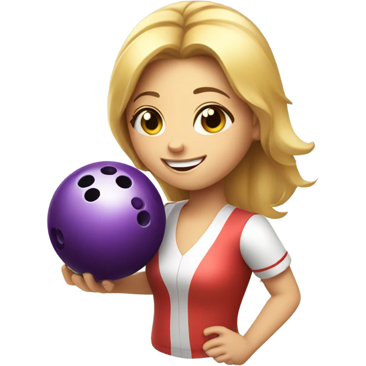 Cute girl bowling emoji
