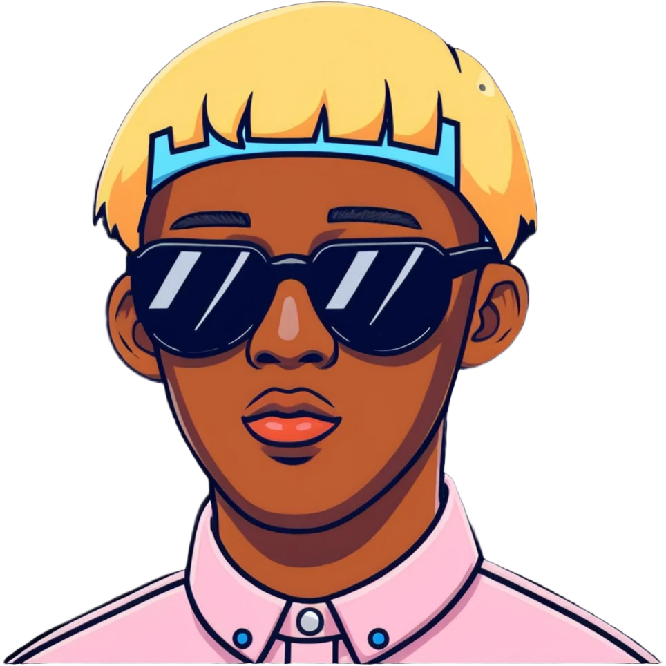 Tyler the Creator IGOR with blonde wig and sunglasses emoji