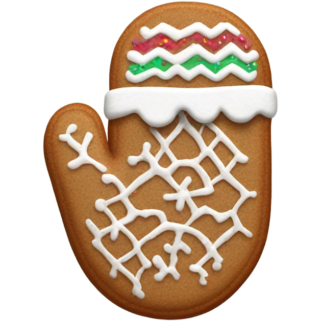 Gingerbread mitten emoji