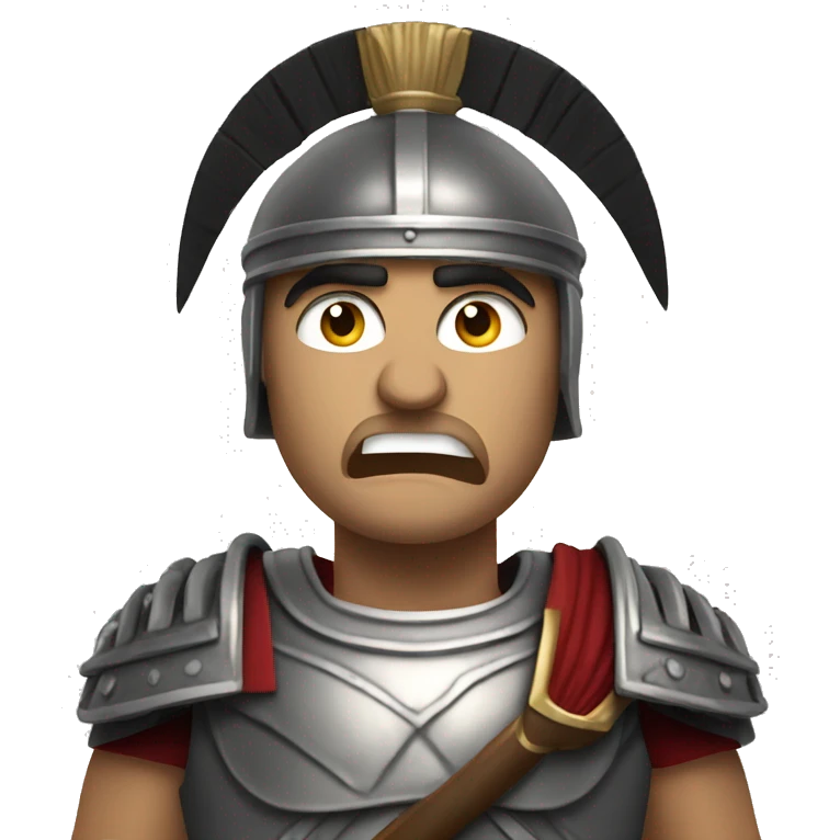 make a angry roman soldier threatening you emoji