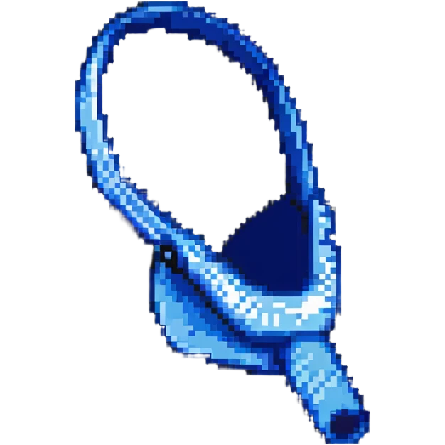 Pixelated blue VO2 max testing mouthpiece, simple design emoji