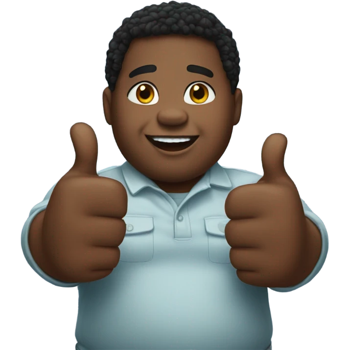 Fat black kid giving two thumbs up emoji