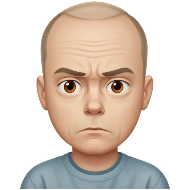 Carl from Sling Blade, serious expression, recognizable features, neutral background emoji