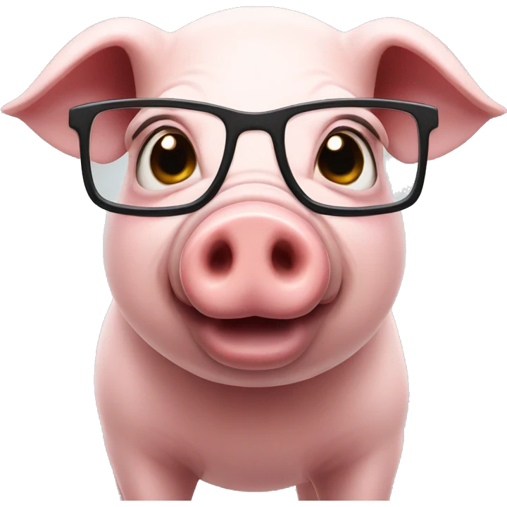 Pig with glasses emoji