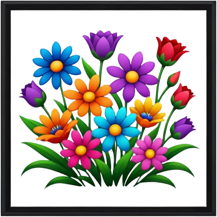 Frame with flowers emoji
