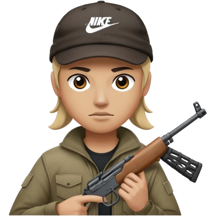 Emoji con arma y gorra Nike pero bandido emoji