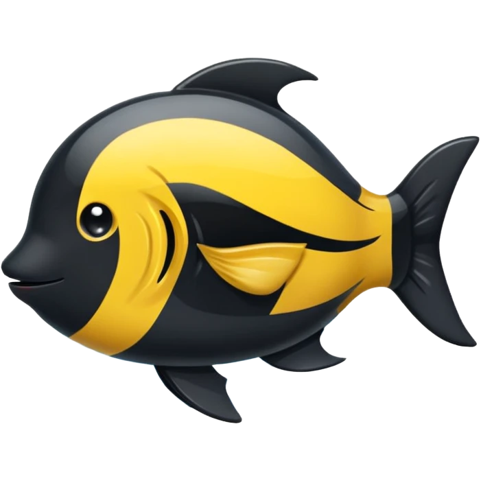 ein schwarzer aal mit gelben streifen emoji