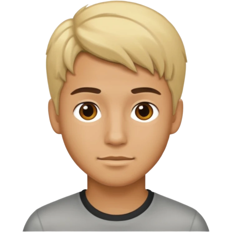 Chico joven latino, piel morena, pelo rubio emoji