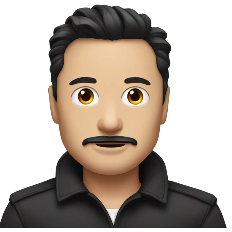 Elon musk with slick black hair and short black mustache  emoji