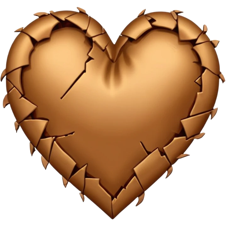 Broken Brown satin heart emoji