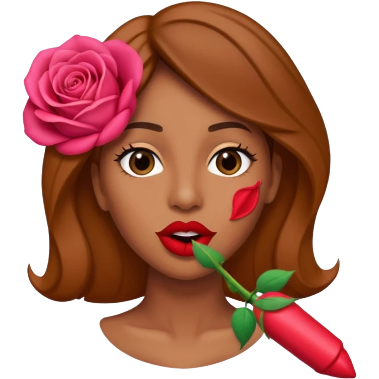 Big Puerto Rican colored dildo inside a women’s magical mouth with lips shapes  rose petal /bud emoji