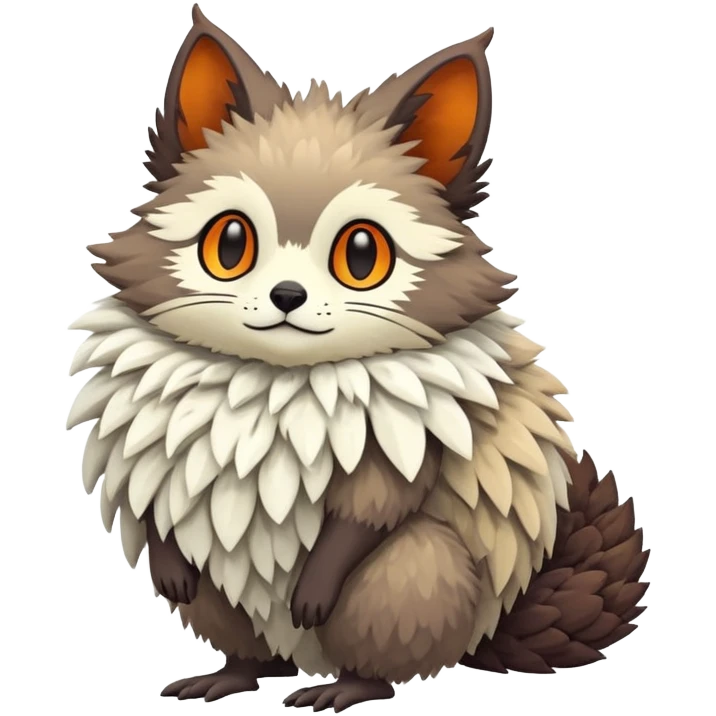 lush warm-colored Fakémon-Trico-creature (full body) emoji