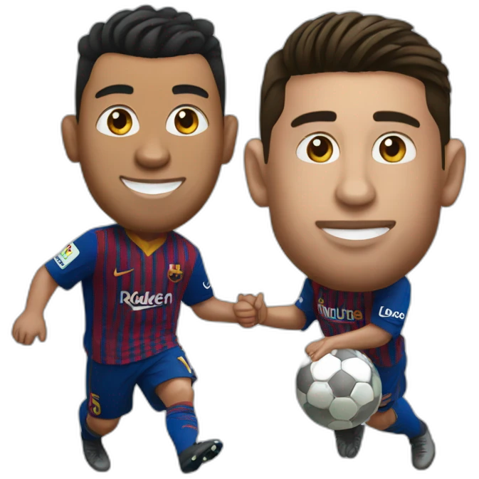 ronaldo holding messi emoji