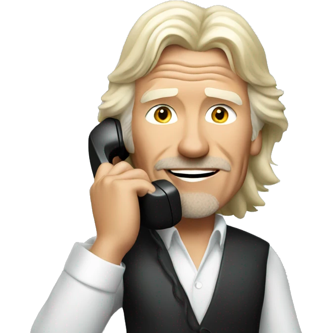 Richard Branson on the phone emoji