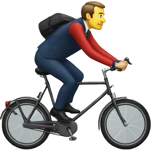 MACRON SUR UN VELO emoji
