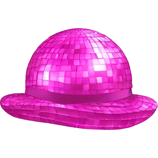 Pink hat disco ball emoji